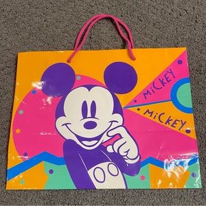 Vintage Cleo Mickey Mouse Gift Paper Bag 13” x 10.25” x 4”